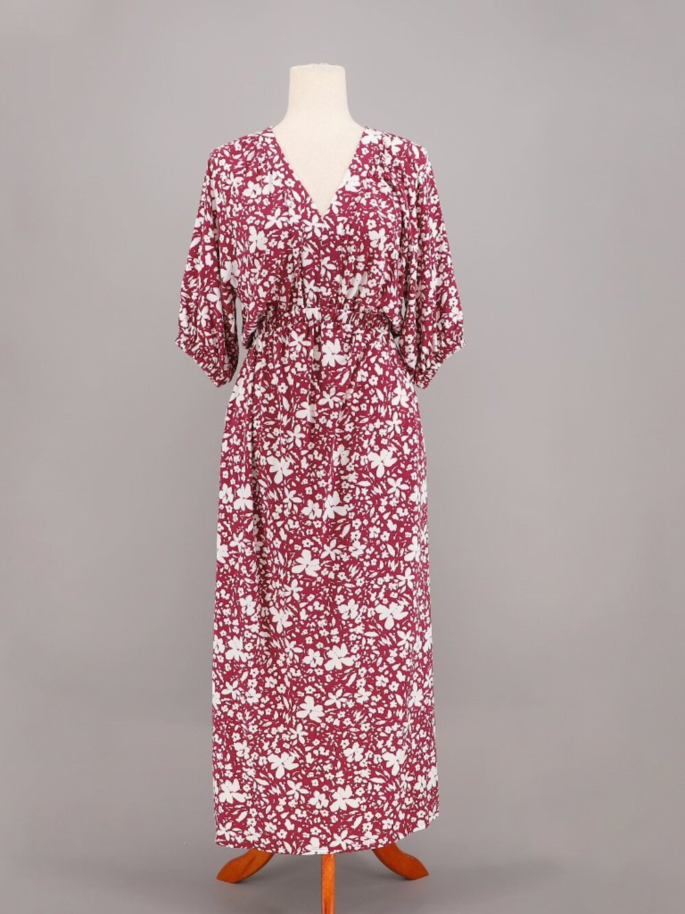GARNET HILL Juno Knit V-Neck Floral Midi Dress Size XS